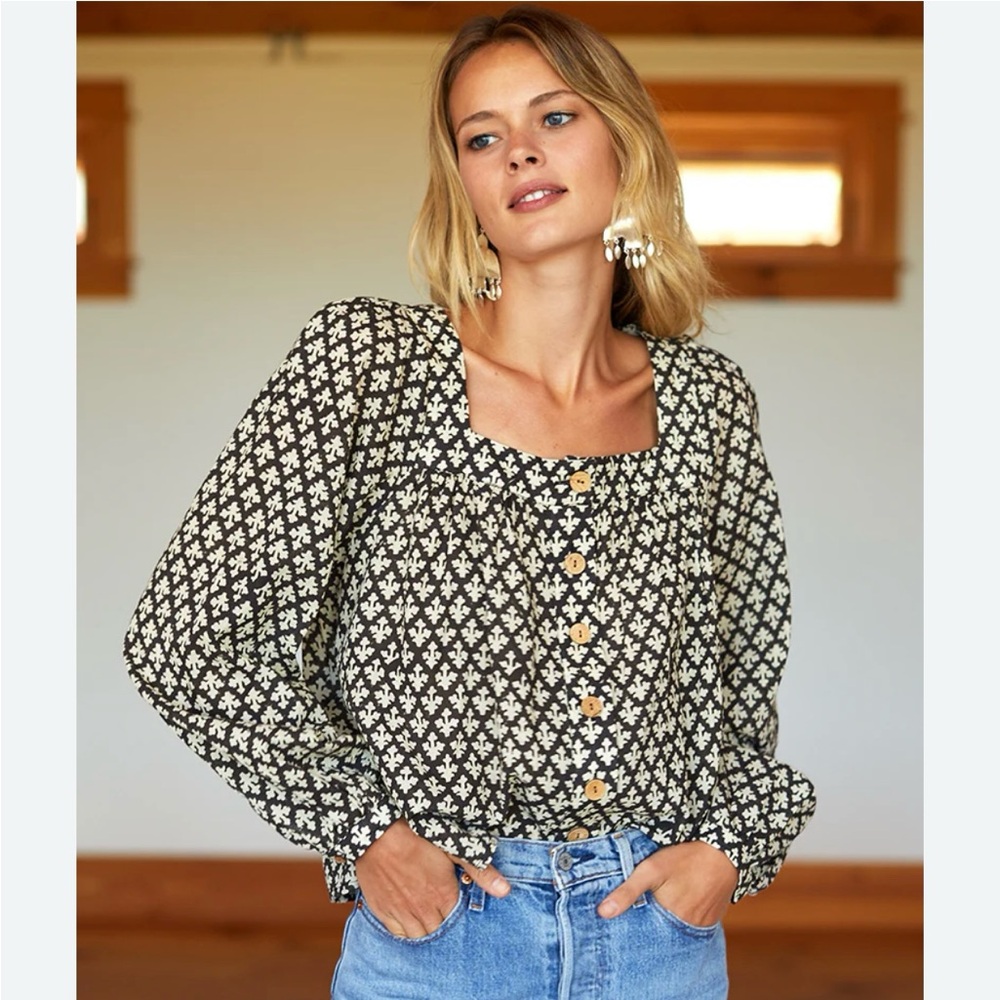 Emerson Fry Brown and Cream Blouse